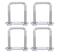 sourcing map 4Pcs Leaf Spring Clamp Kit M6 Square U-Bolts Clamp Fits Leaf Springs Up to 1.4" Wide Locks Leaf Springs with Screws for Better Control of Axle Torque Trailer Truck Boat 2-3/8" l