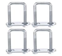 sourcing map 4Pcs Leaf Spring Clamp Kit M6 Square U-Bolts Clamp Fits Leaf Springs Up to 1" Wide Locks Leaf Springs with Screws for Better Control of Axle Torque Trailer Truck Boat 2" l