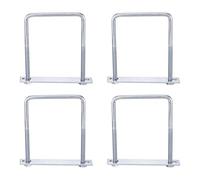 sourcing map 4Pcs Leaf Spring Clamp Kit M8 Square U-Bolts Clamp Fits Leaf Springs Up to 3.7" Wide Locks Leaf Springs with Screws for Better Control of Axle Torque Trailer Truck Boat 5-1/8" l