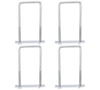 sourcing map 4Pcs Leaf Spring Clamp Kit M8 Square U-Bolts Clamp Fits Leaf Springs Up to 70mm Wide Locks Leaf Springs with Screws for Better Control of Axle Torque Trailer Truck Boat 160mm L