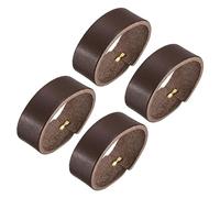 sourcing map 4Pcs Leather Belt Loop Keepers, 11.5cm Outer Girth Belt Strap Ring Buckle for DIY Craft Bag Belt Fixing (Coffee)
