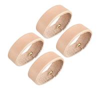 sourcing map 4Pcs Leather Belt Loop Keepers, 11.5cm Outer Girth Belt Strap Ring Buckle for DIY Craft Bag Belt Fixing (Beige)