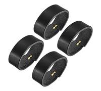 sourcing map 4Pcs Leather Belt Loop Keepers, 11.5cm Outer Girth Belt Strap Ring Buckle for DIY Craft Bag Belt Fixing (Black)