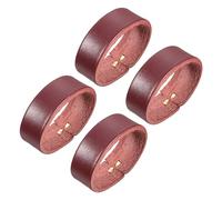 sourcing map 4Pcs Leather Belt Loop Keepers, 9cm Girth 1.6cm Width Belt Strap Ring Buckle for DIY Craft Bag Belt Fixing (Red Brown)