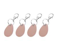 sourcing map 4pcs Leather Key Fob, PU Leather Car Keychain Blanks Key Holder with Key Rings for Key ID Cards DIY Laser Engraving Birthday Father's Day Gifts, Pink