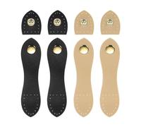sourcing map 4pcs Leather Snap Buckles, Sew on Toggle Closure Buckle, Snap Buttons Tab Buckle Fasteners Buttons Replacement for Pouches Jacket DIY Craft Sewing, Black, Khaki
