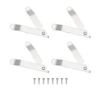 sourcing map 4pcs Lid Folding Support Hinges, Lid Stay Hinge with 8pcs Screws for Furniture Wooden Boxes Jewelry Case Chest Cabinet, Silver Tone (Folded Length 2.7"/68mm, Plate Width 0.4"/11mm)
