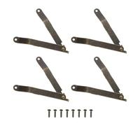 sourcing map 4pcs Lid Folding Support Hinges, Lid Stay Hinge with 8pcs Screws for Furniture Wooden Boxes Jewelry Case Chest Cabinet, Bronze (Folded Length 3.8"/97mm, Plate Width 0.4"/11mm)