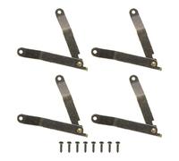 sourcing map 4pcs Lid Folding Support Hinges, Lid Stay Hinge with 8pcs Screws for Furniture Wooden Boxes Jewelry Case Chest Cabinet, Bronze (Folded Length 3.3"/83mm, Plate Width 0.4"/11mm)