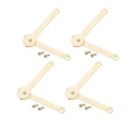 sourcing map 4Pcs Lid Support Hinge, 2.7"x0.8" 180 Degree Rotatable Folding Hinges, Lift Support Lid Stay Hinge for Cabinet Wooden Box Bin Wardrobe, Gold