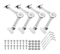 sourcing map 4Pcs Lid Support Hinge, 200-220N Adjustable Hinge Damper Gas Struts Soft Close Folding Lid Stay Hinges Automatic Slow Lowering Pneumatic Lid Buffer for Cabinet Closet Wardrobe