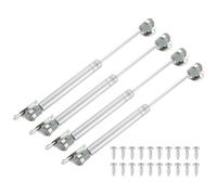 sourcing map 4Pcs Lid Support Hinge, 60N Gas Struts Soft Close Folding Lid Stay Hinges Automatic Slow Lowering Pneumatic Lid Buffer with Fixing Plate for Cabinet Closet Wardrobe
