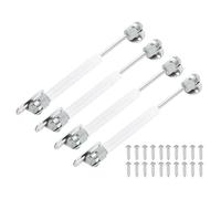 sourcing map 4Pcs Lid Support Hinges, 6 Inch 50N Gas Struts Soft Close Folding Lid Stay Hinges Lift Support Slow Lowering Pneumatic Lid Buffer for Cabinet Closet Wardrobe, White