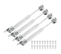 sourcing map 4Pcs Lid Support Hinges, 8 Inch 20N Gas Struts Soft Close Folding Lid Stay Hinges Lift Support Slow Lowering Pneumatic Lid Buffer for Cabinet Closet Wardrobe, Silver