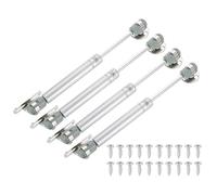 sourcing map 4Pcs Lid Support Hinges, 8 Inch 30N Gas Struts Soft Close Folding Lid Stay Hinges Lift Support Slow Lowering Pneumatic Lid Buffer for Cabinet Closet Wardrobe, Silver