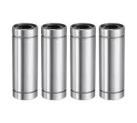 sourcing map 4Pcs LM10LUU Linear Bearing 10mm Bore 19mm OD 55mm Length Linear Ball Bearings Double Side Rubber Sealed Bearing Steel for CNC Machine 3D Printer Food Packaging Machine