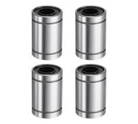 sourcing map 4Pcs LM10UU Linear Bearing 10mm Bore 19mm OD 28mm Length Linear Ball Bearings Double Side Rubber Sealed Bearing Steel for CNC Machine 3D Printer Food Packaging Machine