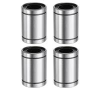 sourcing map 4Pcs LM12UU Linear Bearing 12mm Bore 21mm OD 30mm Length Linear Ball Bearings Double Side Rubber Sealed Bearing Steel for CNC Machine 3D Printer Food Packaging Machine