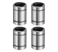 sourcing map 4Pcs LM5UU Linear Bearing 5mm Bore 10mm OD 15mm Length Linear Ball Bearings Double Side Rubber Sealed Bearing Steel for CNC Machine 3D Printer Food Packaging Machine