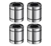 sourcing map 4Pcs LM8UU Linear Bearing 8mm Bore 15mm OD 17mm Length Linear Ball Bearings Double Side Rubber Sealed Bearing Steel for CNC Machine 3D Printer Food Packaging Machine
