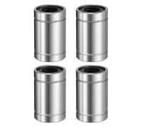 sourcing map 4Pcs LM8UU Linear Bearing 8mm Bore 15mm OD 24mm Length Linear Ball Bearings Double Side Rubber Sealed Bearing Steel for CNC Machine 3D Printer Food Packaging Machine