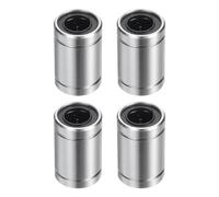 sourcing map 4Pcs LM8UU Linear Bearing 8mm Bore 15mm OD 24mm Length Linear Ball Bearings Nickel Plated Surface Double Side Rubber Sealed Bearing Steel for CNC Machine 3D Printer