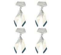 sourcing map 4Pcs Long Thin Head Scarf, Hair Scarves, Neck Scarf for Women Bag Handbag Purse (Light Blue)