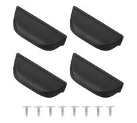 sourcing map 4Pcs Luggage Replacement Pads, Plastic Luggage Stand Feet Stud, Suitcase and Travel Gear Bottom Side Accessories with Self-tapping Screws, Black (50x17x20mm)