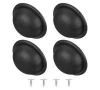 sourcing map 4Pcs Luggage Replacement Pads, Plastic Luggage Stand Feet Stud, Suitcase and Travel Gear Bottom Side Accessories with Self-tapping Screws, Black (48x48x16mm)