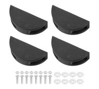 sourcing map 4Pcs Luggage Replacement Pads, Plastic Luggage Stand Feet Stud, Suitcase and Travel Gear Bottom Side Accessories with with Screws, Nuts and Washers, Black (77x28x30mm)