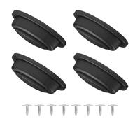 sourcing map 4Pcs Luggage Replacement Pads, Plastic Luggage Stand Feet Stud, Suitcase and Travel Gear Bottom Side Accessories with Self-tapping Screws, Black (59x21x20mm)