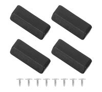 sourcing map 4Pcs Luggage Replacement Pads, Plastic Luggage Stand Feet Stud, Suitcase and Travel Gear Bottom Side Accessories with Self-tapping Screws, Black (42x16x13mm)