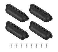 sourcing map 4Pcs Luggage Replacement Pads, Plastic Luggage Stand Feet Stud, Suitcase and Travel Gear Bottom Side Accessories with Self-tapping Screws, Black (57x24x15mm)