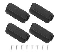 sourcing map 4Pcs Luggage Replacement Pads, Plastic Luggage Stand Feet Stud, Suitcase and Travel Gear Bottom Side Accessories with Self-tapping Screws, Black (42x19x13mm)