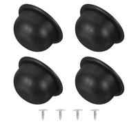 sourcing map 4Pcs Luggage Replacement Pads, Plastic Luggage Stand Feet Stud, Suitcase and Travel Gear Bottom Side Accessories with Self-tapping Screws, Black (47x47x25mm)