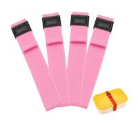 sourcing map 4Pcs Lunch Box Fixing Bands, 9.4" l Elastic Bento Box Straps Adjustable Cinch Strap Reusable Elasticity Replacement Belt for Home Office Picnic Camping Meal Container, Pink