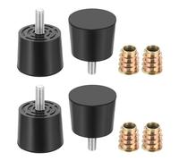 sourcing map 4Pcs M10 x 26mm Thread Adjustable Furniture Levelers, 50x67mm Furniture Leveling Feet Screws in Threaded Glide Leveling Floor Protector for Table Chair Cabinet Legs