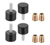 sourcing map 4Pcs M10 x 30mm Thread Adjustable Furniture Levelers, 35x56mm Furniture Leveling Feet Screws in Threaded Glide Leveling Floor Protector for Table Chair Cabinet Legs