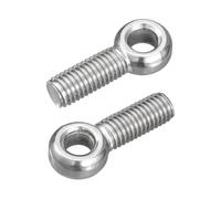 sourcing map 4Pcs M10 x 35mm Lifting Eye Bolts, 304 Stainless Steel Machinery Shoulder Swing Bolt Lifting Ring Eyebolt for Pipeline Gate Valves, Building Steel Pipe Fasteners, Silver