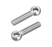 sourcing map 4Pcs M10 x 50mm Lifting Eye Bolts, 304 Stainless Steel Machinery Shoulder Swing Bolt Lifting Ring Eyebolt for Pipeline Gate Valves, Building Steel Pipe Fasteners, Silver