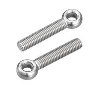 sourcing map 4Pcs M10 x 55mm Lifting Eye Bolts, 304 Stainless Steel Machinery Shoulder Swing Bolt Lifting Ring Eyebolt for Pipeline Gate Valves, Building Steel Pipe Fasteners, Silver