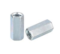sourcing map 4pcs M10x17x30mm Coupling Nuts - Galvanized Carbon Steel Hex Threaded Rod Coupler for Furniture, Electronic, Industrial
