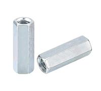 sourcing map 4pcs M10x17x40mm Coupling Nuts - Galvanized Carbon Steel Hex Threaded Rod Coupler for Furniture, Electronic, Industrial