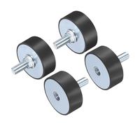 sourcing map 4pcs M10x28mm Rubber Isolator Mounts with Studs 50x20mm Male Female Vibration Shock Absorber Zinc Plated Cylindrical Thread Mounts Anti Vibration Isolators with 4pcs M10 Lock Nuts
