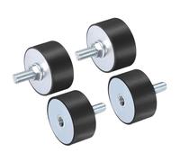 sourcing map 4pcs M10x28mm Rubber Isolator Mounts with Studs 50x25mm Male Female Vibration Shock Absorber Zinc Plated Cylindrical Thread Mounts Anti Vibration Isolators with 4pcs M10 Lock Nuts