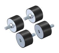 sourcing map 4pcs M10x28mm Rubber Isolator Mounts with Studs 50x30mm Male Female Vibration Shock Absorber Zinc Plated Cylindrical Thread Mounts Anti Vibration Isolators with 4pcs M10 Lock Nuts
