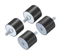 sourcing map 4pcs M10x28mm Rubber Isolator Mounts with Studs 50x40mm Male Female Vibration Shock Absorber Zinc Plated Cylindrical Thread Mounts Anti Vibration Isolators with 4pcs M10 Lock Nuts