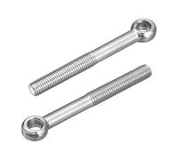 sourcing map 4Pcs M12 x 110mm Lifting Eye Bolts, 304 Stainless Steel Machinery Shoulder Swing Bolt Lifting Ring Eyebolt for Pipeline Gate Valves, Building Steel Pipe Fasteners, Silver