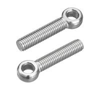 sourcing map 4Pcs M12 x 55mm Lifting Eye Bolts, 304 Stainless Steel Machinery Shoulder Swing Bolt Lifting Ring Eyebolt for Pipeline Gate Valves, Building Steel Pipe Fasteners, Silver