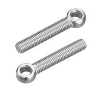sourcing map 4Pcs M12 x 70mm Lifting Eye Bolts, 304 Stainless Steel Machinery Shoulder Swing Bolt Lifting Ring Eyebolt for Pipeline Gate Valves, Building Steel Pipe Fasteners, Silver